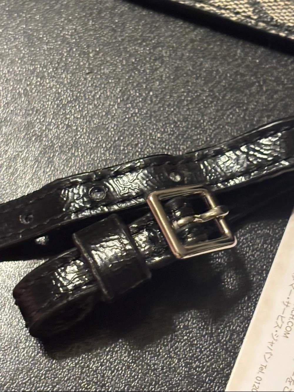 Coach Black and‎ White Signature PVC Luggage Tag with Strap